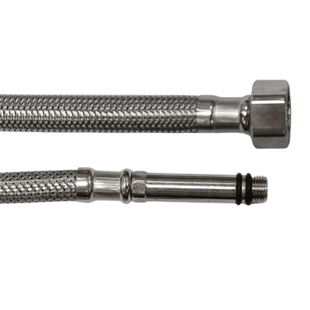 Furtun din INOX pentru conectare baterii - LUNG - M10x1/2"F - 1000 mm